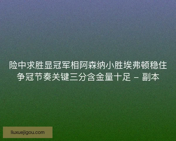 险中求胜显冠军相阿森纳小胜埃弗顿稳住争冠节奏关键三分含金量十足 - 副本