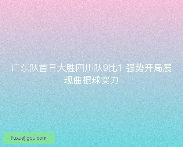广东队首日大胜四川队9比1 强势开局展现曲棍球实力
